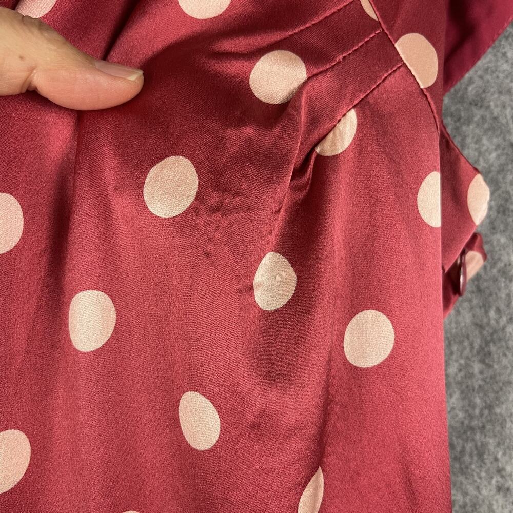 Vintage Betsey Johnson Silk Dress Womens Small Pink Polka Dot Retro Whimsy USA - Picture 15 of 16